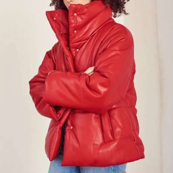 NW/OT Nanushka Hide Vegan Leather Puffer Jacket - Picture 1 of 6